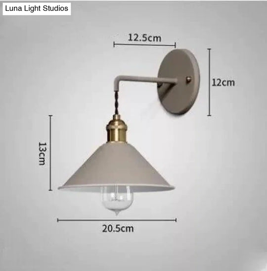 Copper Wall Lamp Nordic Macaron Color Childrens Room Bedside Creative Personality Khaki / 5 Wled