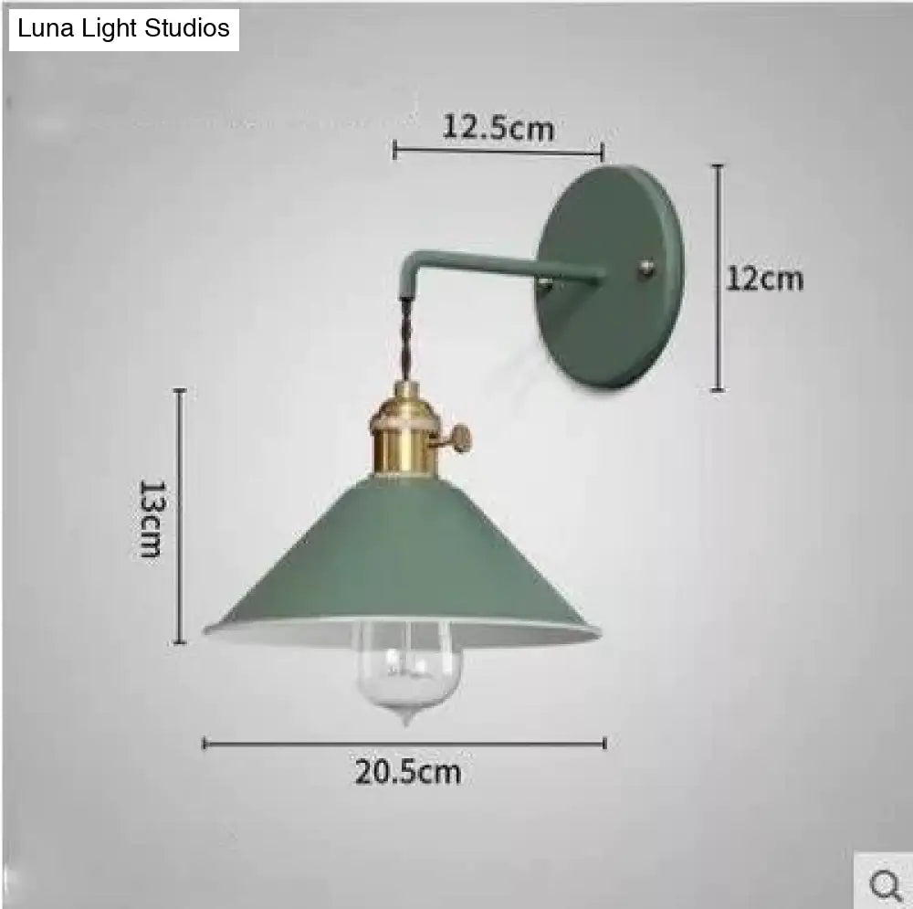 Copper Wall Lamp Nordic Macaron Color Childrens Room Bedside Creative Personality Green Tea / 5 Wled