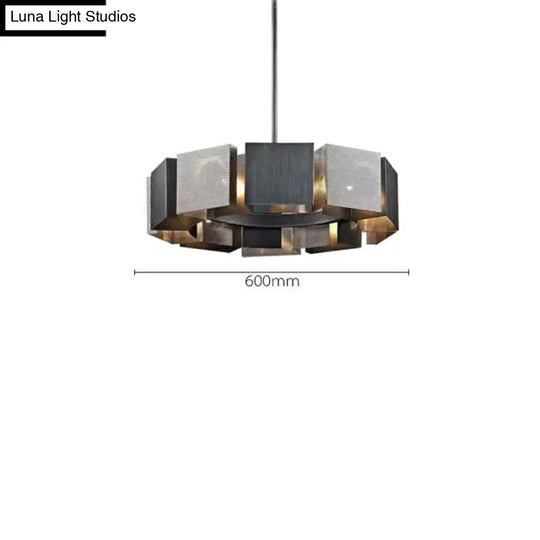 Cora - Postmodern Luxury Black Metal Iron Art Round Chandelier