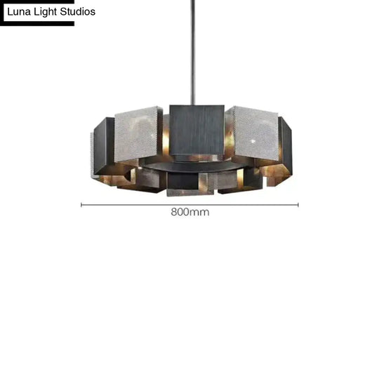 Cora - Postmodern Luxury Black Metal Iron Art Round Chandelier