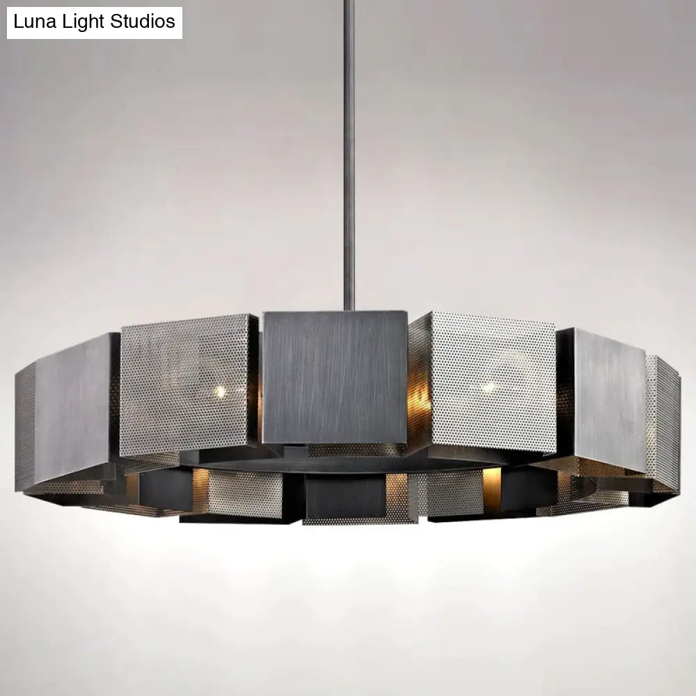 Cora - Postmodern Luxury Black Metal Iron Art Round Chandelier