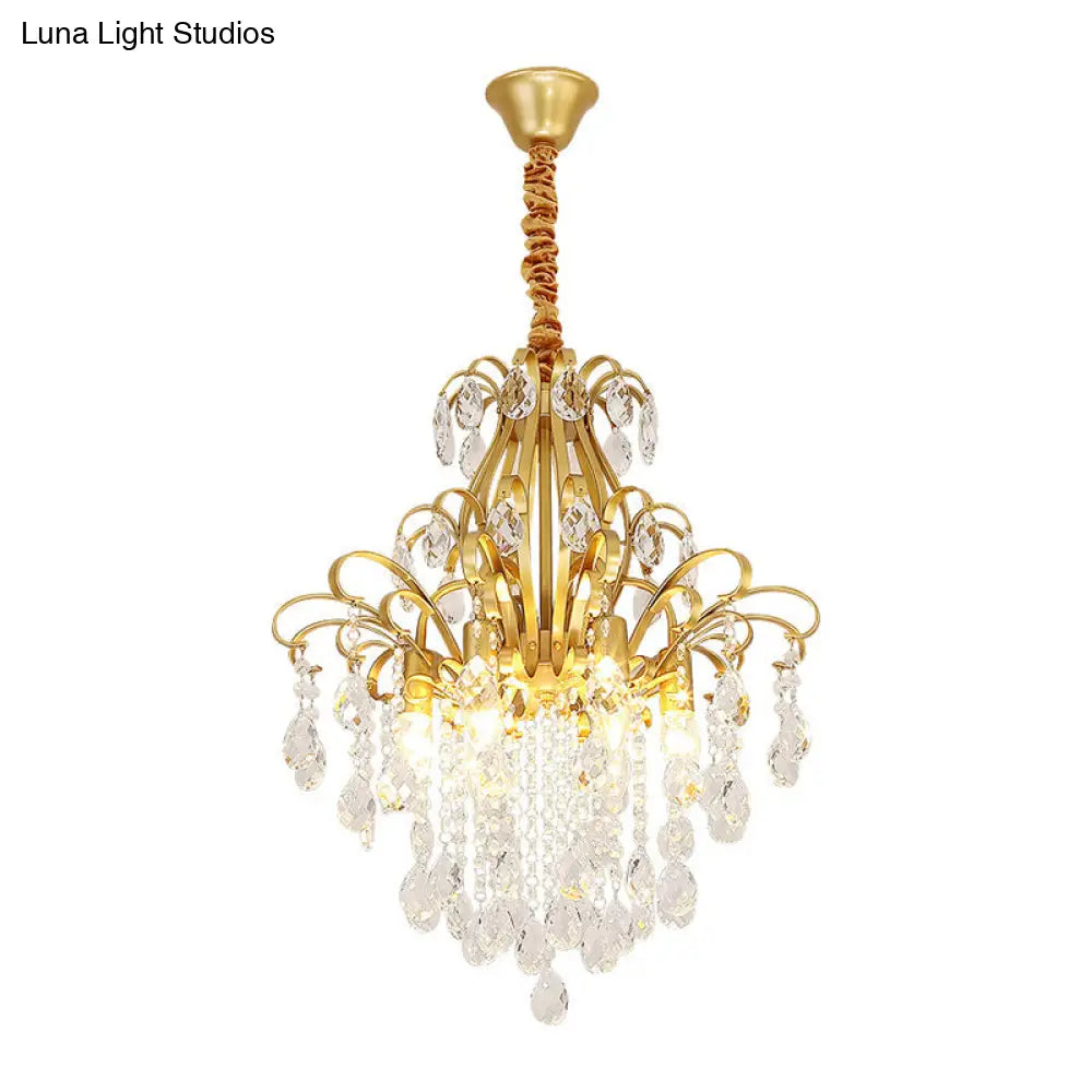 Country Crystal Pendant Chandelier For Dining Room Lighting