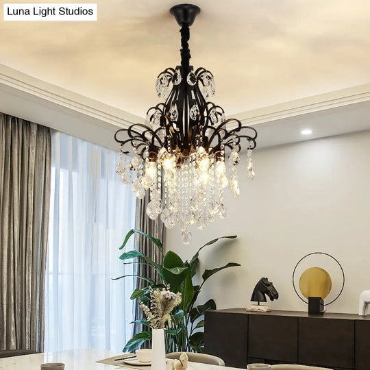 Country Crystal Pendant Chandelier For Dining Room Lighting