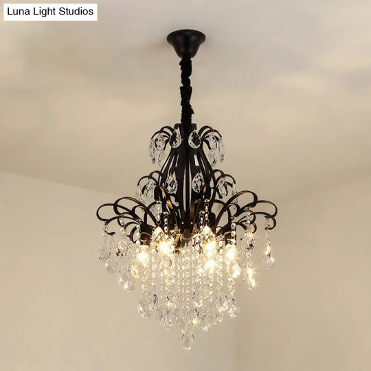 Country Crystal Pendant Chandelier For Dining Room Lighting