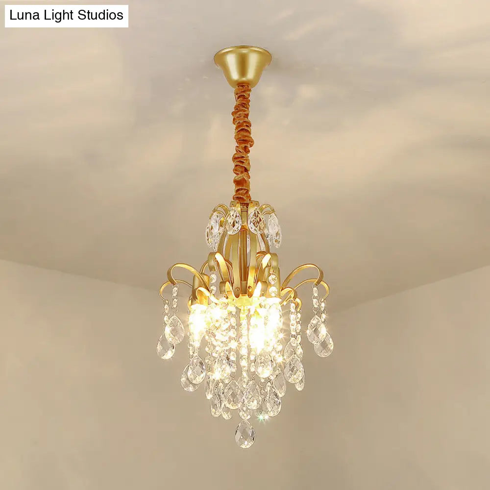 Country Crystal Pendant Chandelier For Dining Room Lighting