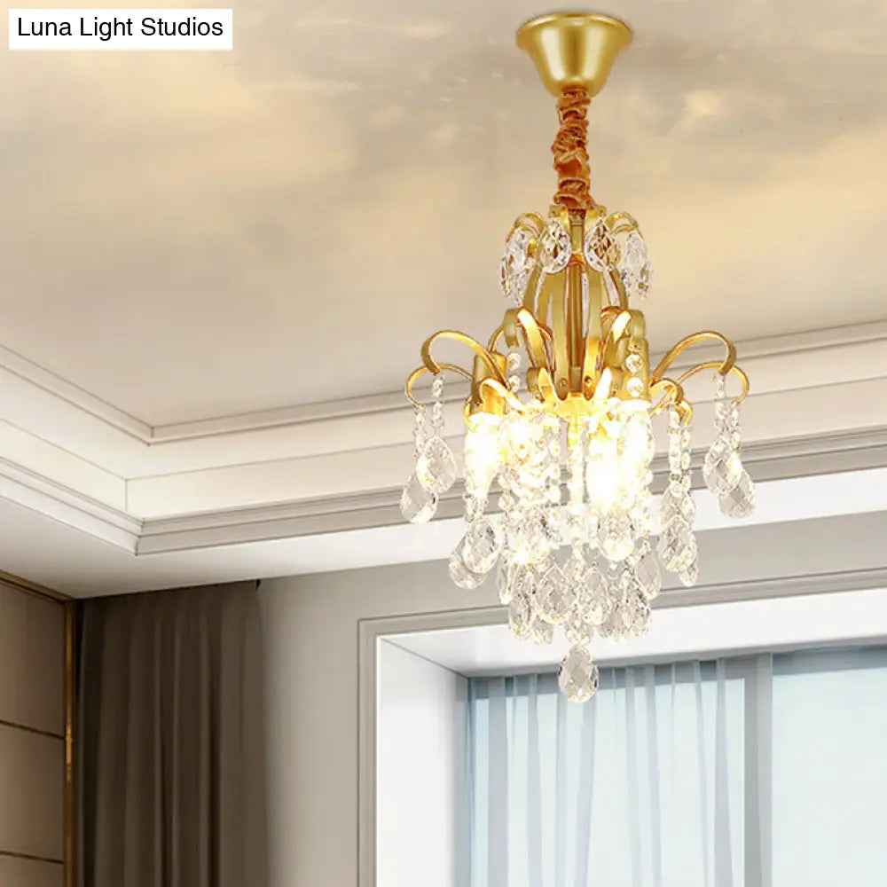 Country Crystal Pendant Chandelier For Dining Room Lighting