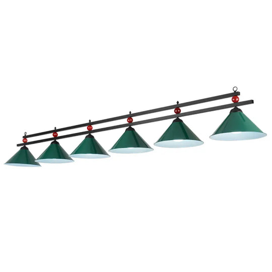 Country Style Billiard Chandelier - Metal Shade Bar Island Lighting Fixture 6 / Green