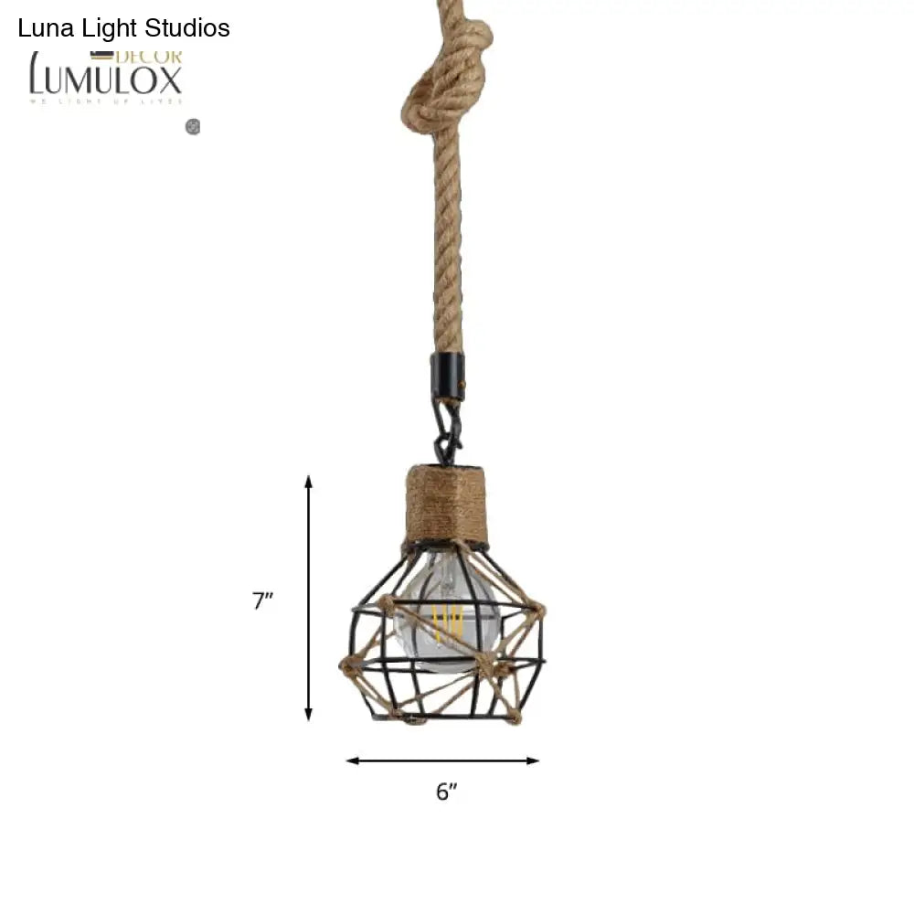 Country Style Dome Cage Restaurant Ceiling Hanging Light Pendant Lighting
