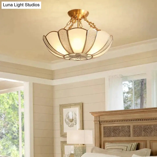 Country Style Room Living Copper Ceiling Lamp