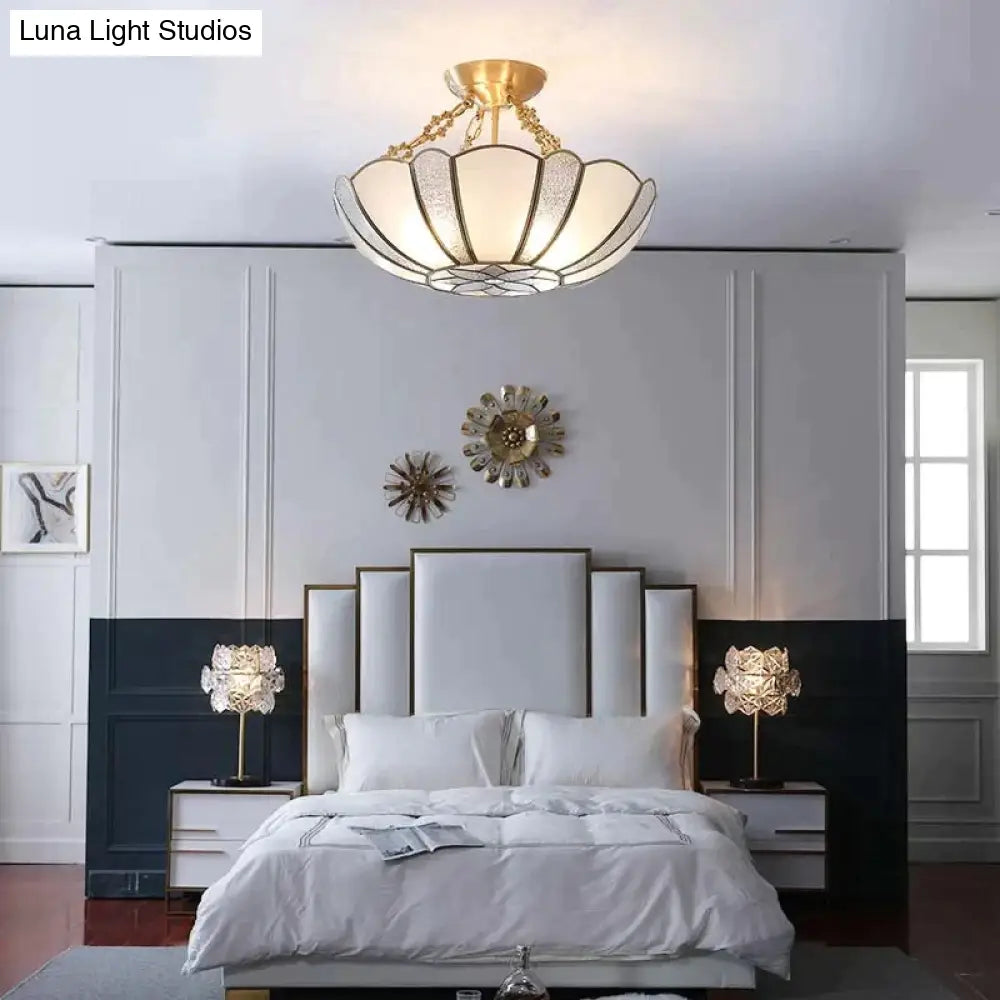 Country Style Room Living Copper Ceiling Lamp