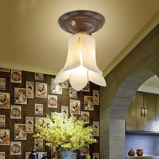 Countryside 1 - Light Metal Ceiling Lamp For Living Room Led Flush Mount Lighting - Lily/Tulip