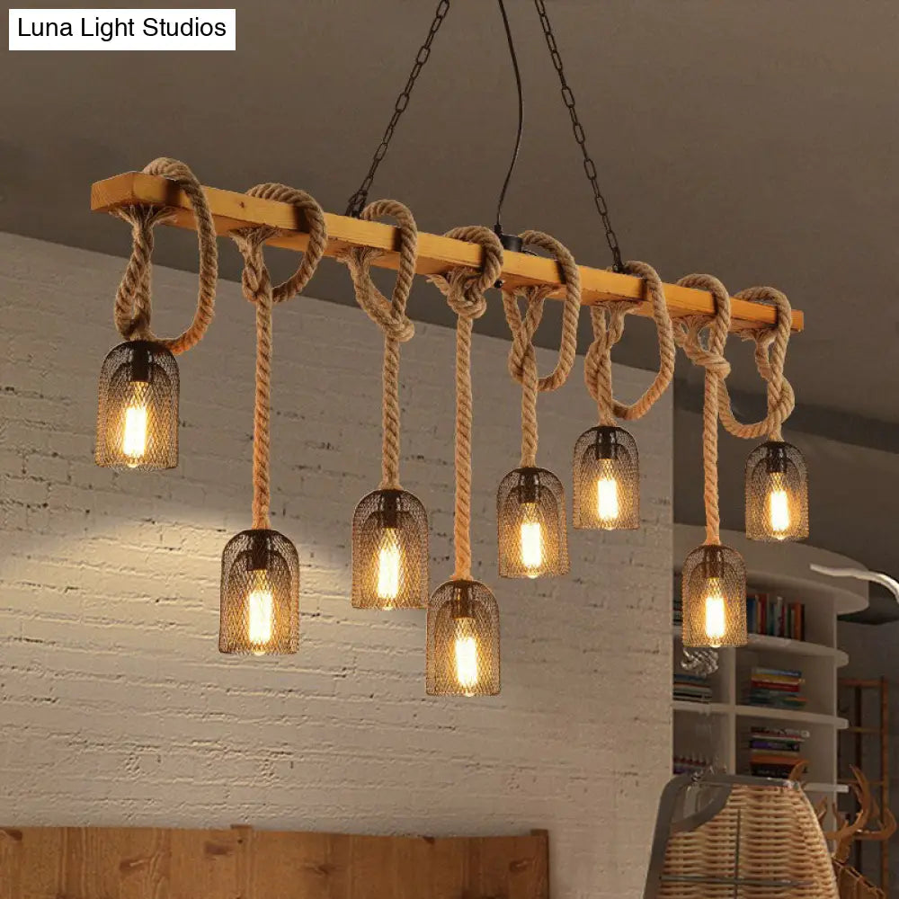 Countryside Mesh Pendant Lamp With Rope Cord