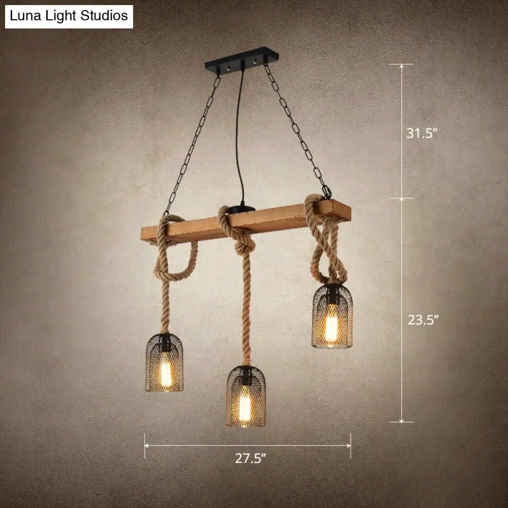 Countryside Mesh Pendant Lamp With Rope Cord