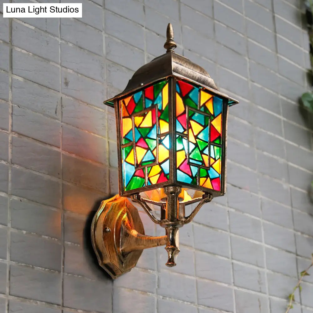 Countryside Metal Birdcage Wall Sconce - Brass 1-Light Outdoor Lamp