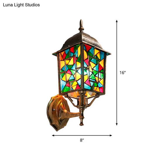 Countryside Metal Birdcage Wall Sconce - Brass 1-Light Outdoor Lamp