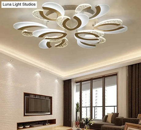 Creative Acrylic New Living Room Led Ceiling Three-Color Light / 9 Heads 80Cm*12Cm