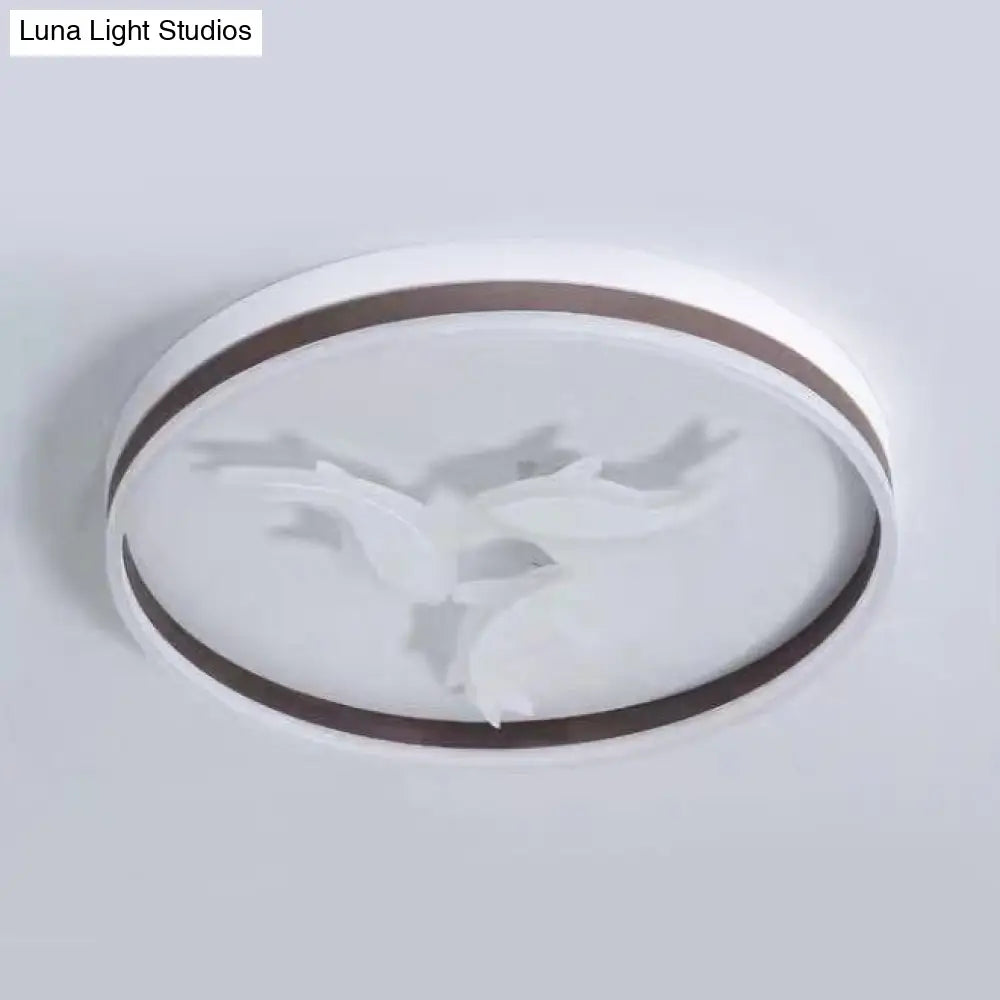 Creative Acrylic Ring Led Ceiling Light With Swimming Fish Ideal For Baby Room