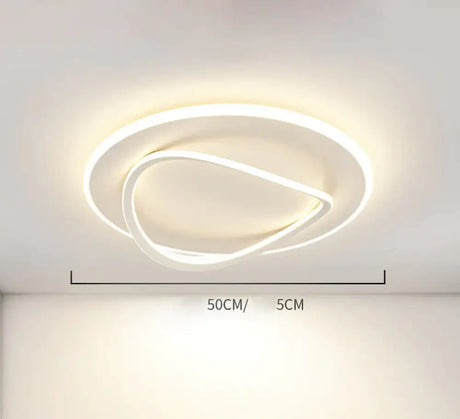 Creative Bedroom Master Lamp Minimalist Round Restaurant Room Ceiling Led Lamps White / Dia50Cm