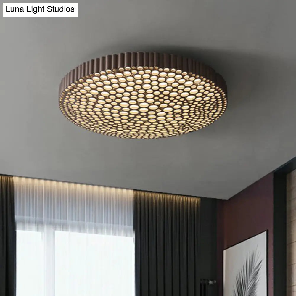 Creative Bedroom Shine: Simple Led Metal Circle Flush Mount Ceiling Light