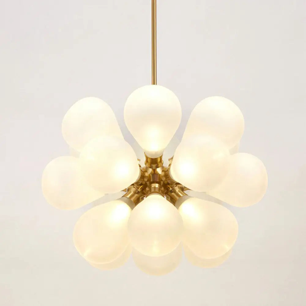 Creative Bubbles Chandelier Glass Pendant Light - 18-Bulb Gold Postmodern Design For Bedroom White