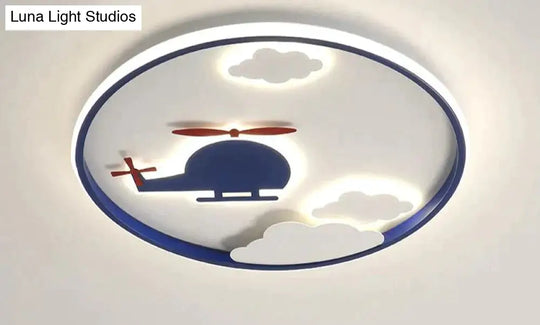 Creative Cloud Plane Bedroom Ceiling Lamp 42 Trichromatic Light