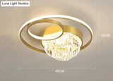 Creative Crystal Light In The Bedroom Copper Ceiling Lamp