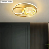 Creative Crystal Light In The Bedroom Copper Ceiling Lamp