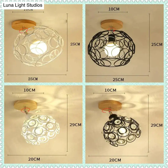 Creative Crystal Minimalist Ceiling Light Single Wall Lamp Bedroom European Iron Crystal Decor Lamps