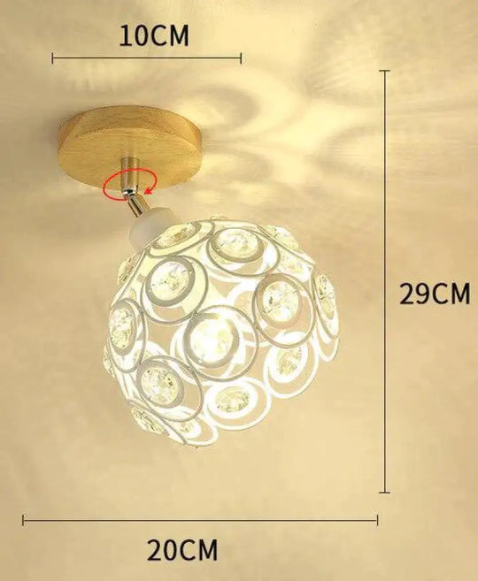 Creative Crystal Minimalist Ceiling Light Single Wall Lamp Bedroom European Iron Crystal Decor