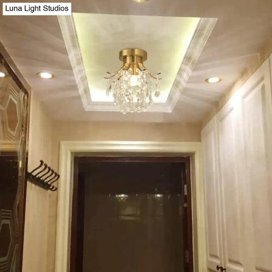 Creative European Crystal Road Lamp Copper Ceiling