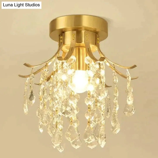 Creative European Crystal Road Lamp Copper Ceiling