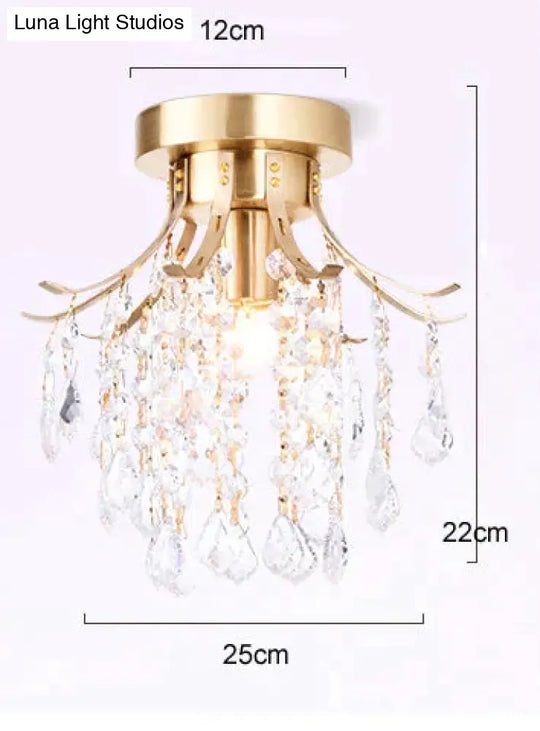 Creative European Crystal Road Lamp Copper Ceiling