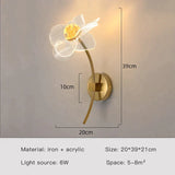 Creative Floral Decorative Gold Led Wall Lamp For Bedroom Bedside Living Room Lighting Fixture