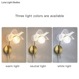 Creative Floral Decorative Gold Led Wall Lamp For Bedroom Bedside Living Room Lighting Fixture