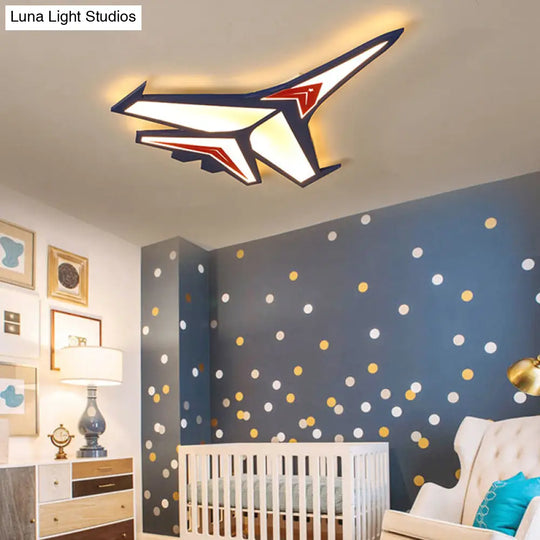 Creative Led Blue Flush Mount Lamp For Kindergarten Ceiling / 25 Warm