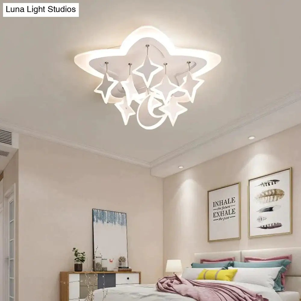 Creative Led Ceiling Light Stars Acrylic For Bedroom Living Room Dining Study Warm Fashion Modern