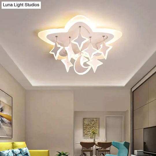 Creative Led Ceiling Light Stars Acrylic For Bedroom Living Room Dining Study Warm Fashion Modern