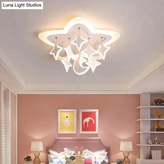 Creative Led Ceiling Light Stars Acrylic For Bedroom Living Room Dining Study Warm Fashion Modern