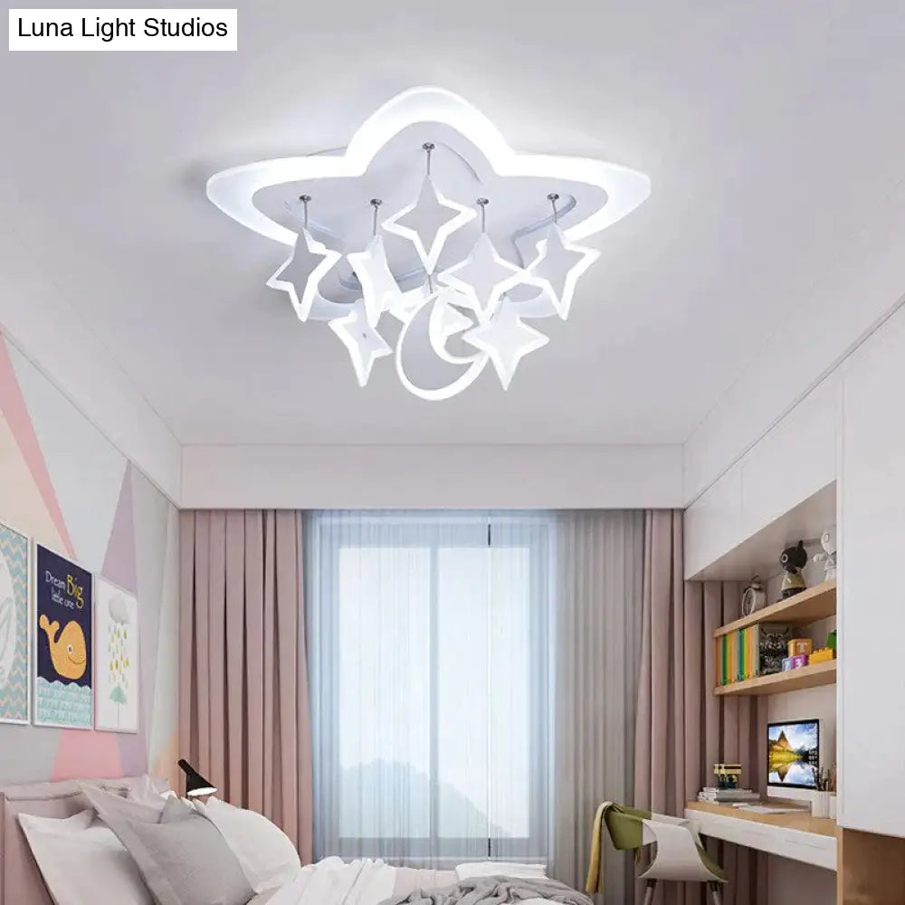 Creative Led Ceiling Light Stars Acrylic For Bedroom Living Room Dining Study Warm Fashion Modern