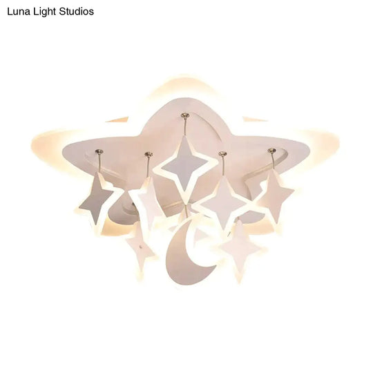 Creative Led Ceiling Light Stars Acrylic For Bedroom Living Room Dining Study Warm Fashion Modern