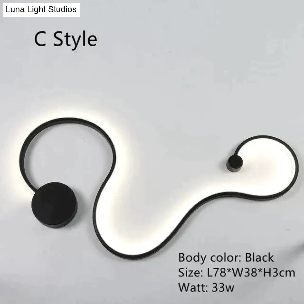 Creative Led Ceiling Lights For Living Room Bedroom Black/White Aluminum Lamp Body Indoor Lighting