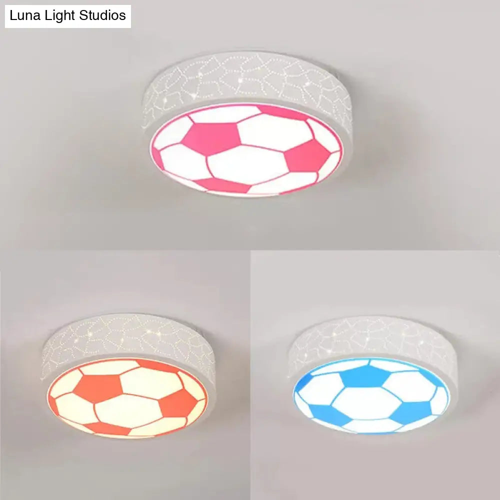 Creative Metal Soccer Ceiling Light For Kids Bedroom And Bathroom - Flush Mount Sport Lighting