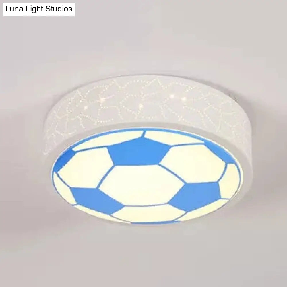 Creative Metal Soccer Ceiling Light For Kids Bedroom And Bathroom - Flush Mount Sport Lighting