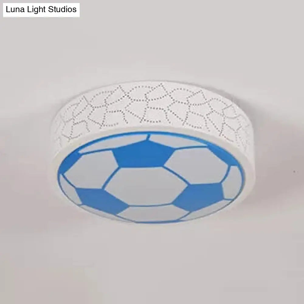 Creative Metal Soccer Ceiling Light For Kids Bedroom And Bathroom - Flush Mount Sport Lighting