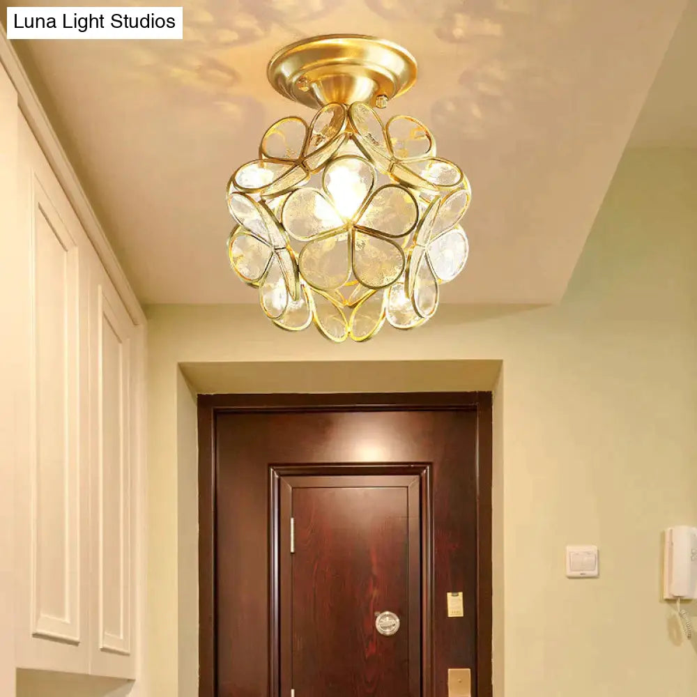 Creative Personality Flower Corridor Room Full Copper Ceiling Lamp