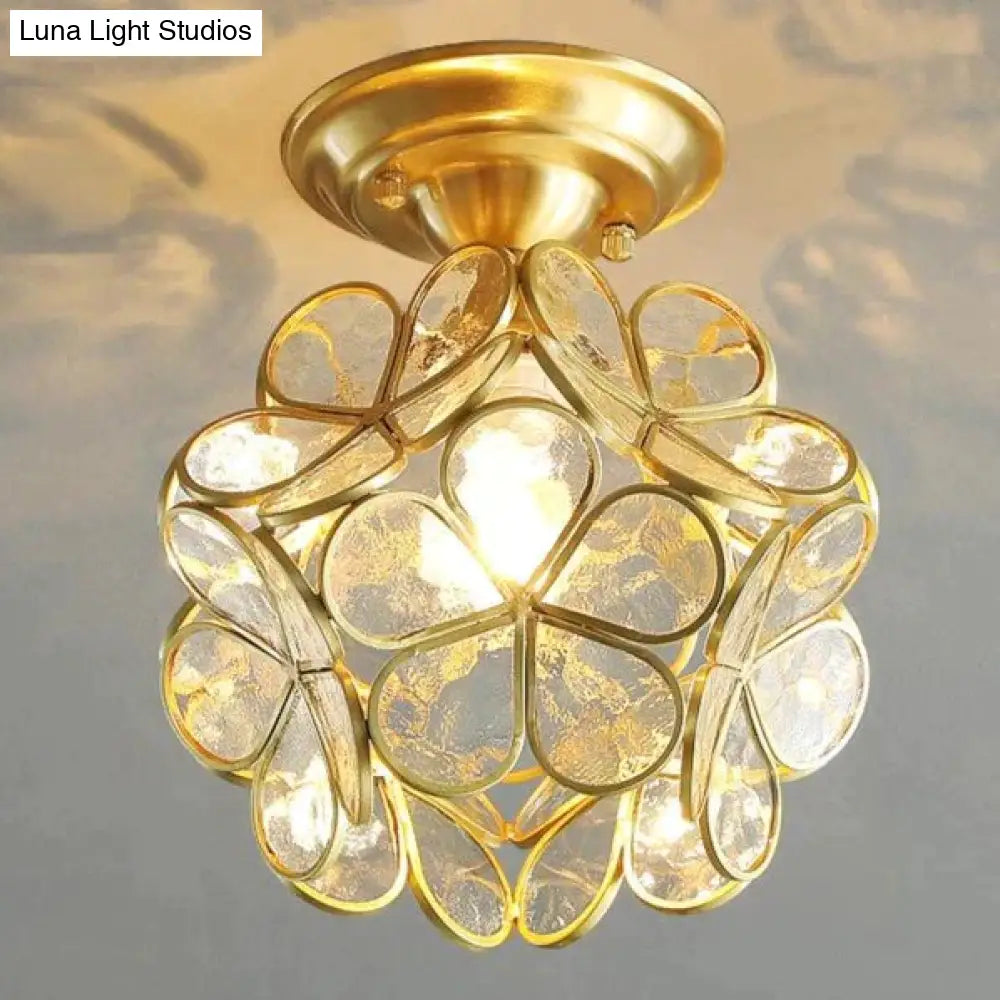 Creative Personality Flower Corridor Room Full Copper Ceiling Lamp Transparent Color