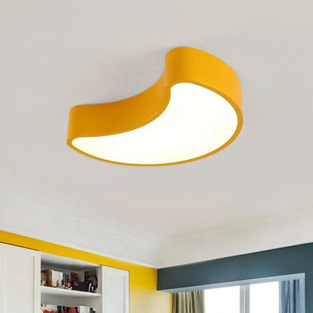 Crescent Led Flushmount Nursery Ceiling Light Fixture Yellow