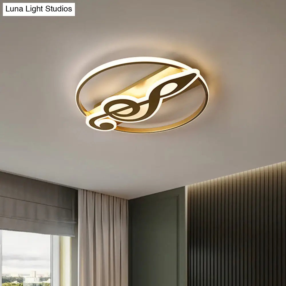 Crown/V - Shaped Acrylic Ceiling Mount Led Golden Flushmount Light - Kids Style Living Room
