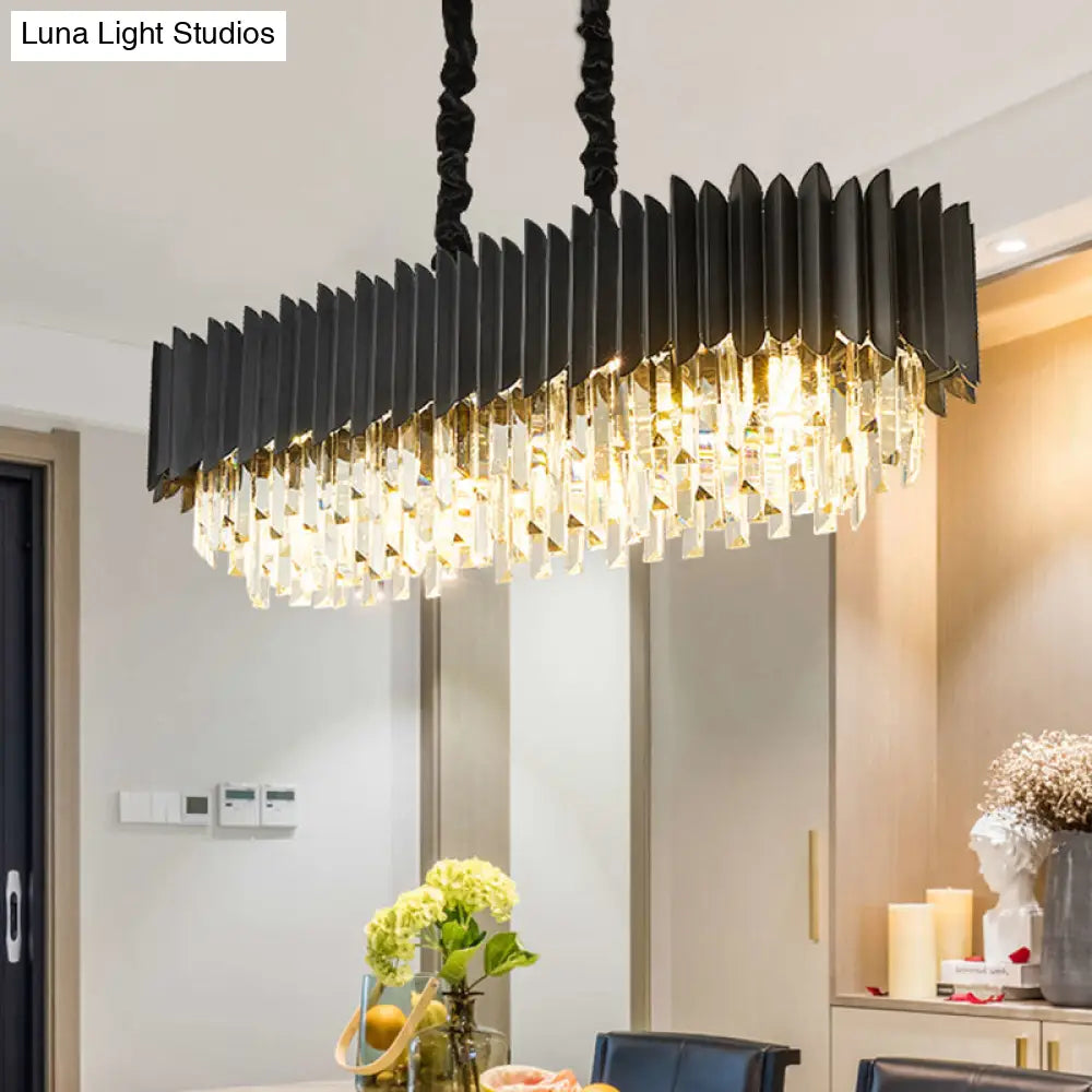 Crystal 6/8- Ceiling Suspension Chandelier Lamp Light In Black Pendant Lighting