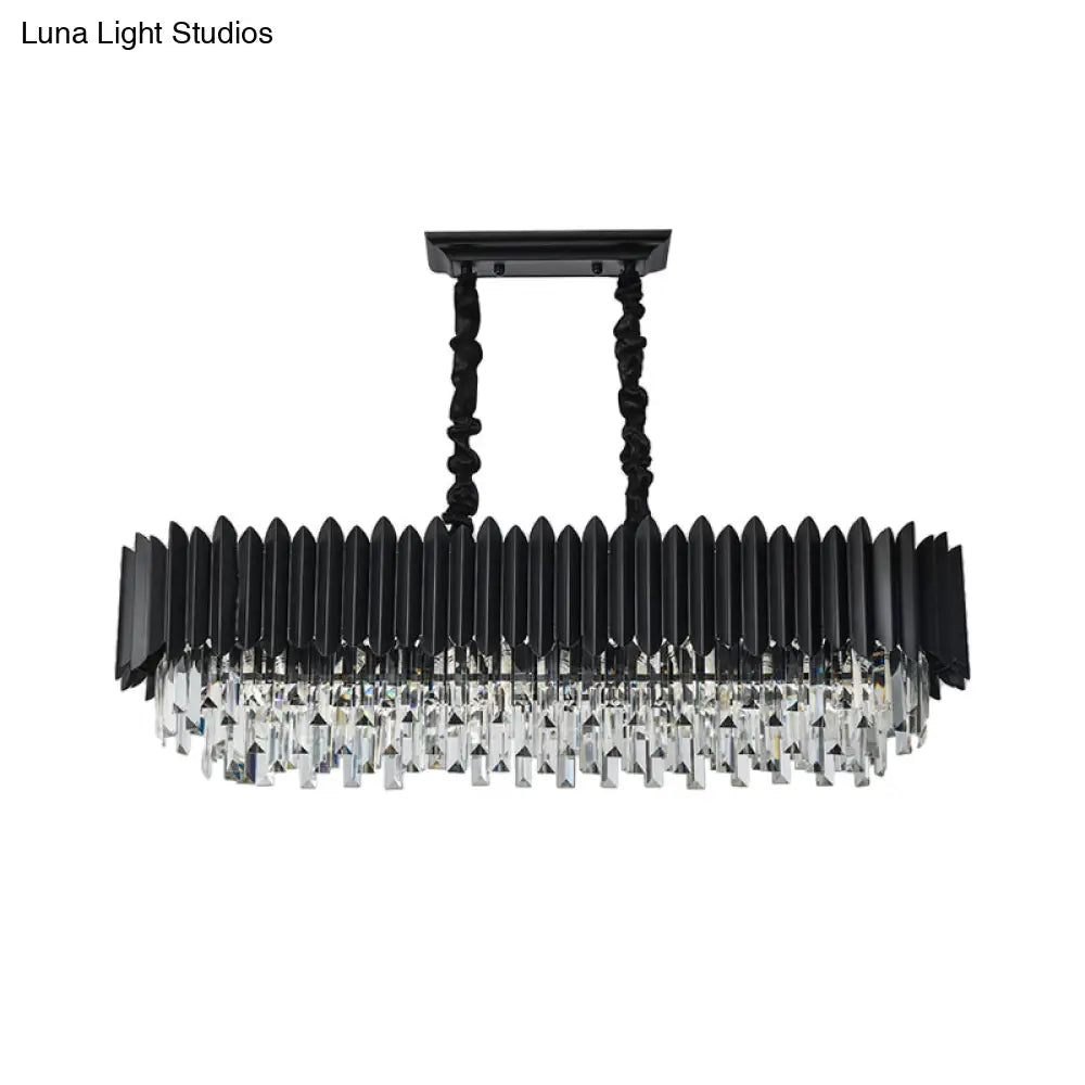 Crystal 6/8- Ceiling Suspension Chandelier Lamp Light In Black Pendant Lighting